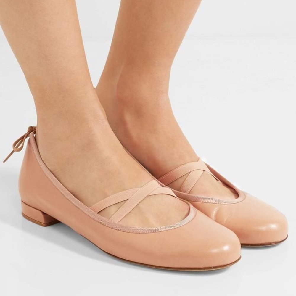 Stuart Weitzman 6 Nude Bolshoi Ballet Flat